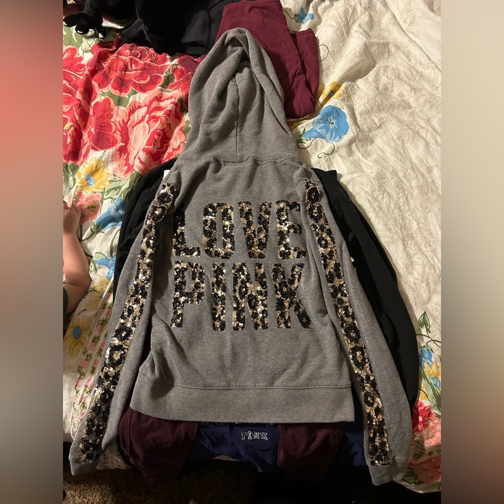 VS PINK SEQUIN HOODIE